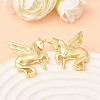 Horse Brass Stud Earrings EJEW-D352-03G-01-1