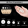  40Pcs 5 Sizes Shell Pearl Beads BSHE-NB0001-11-3