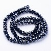 Full Plated Faceted Rondelle Electroplate Glass Beads Strands GLAA-A024D-FP02-2