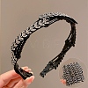 Plastic Rhinestone Hair Bands OHAR-B007-02-1