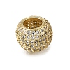 Brass Micro Pave Cubic Zirconia European Large Hole Beads KK-C262-17G-01-1