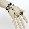 Gothic Style Retro Alloy Lace Flower Link Rings Bracelets for Women WG15940-09-1