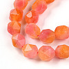 Dyed Natural White Jade Beads Strands X-G-T139-8mm-45V-4