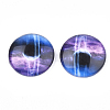 Starry Sky Pattern Printed Glass Cabochons X-GGLA-N004-25mm-D80-1