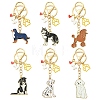 6Pcs 6 Styles Alloy Enamel Keychain HJEW-YW00562-1