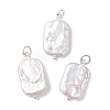 Natural Baroque Pearl Keshi Pearl Pendants PALLOY-JF04966-1