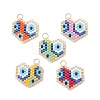 Glass Seed Beaded Pendants PALLOY-MZ01281-1