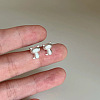 925 Sterling Silver Stud Earrings EJEW-C176-01B-MS-1