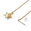 PVD Vacuum Plating 304 Stainless Steel Long Chain with Star Dangle Stud Earrings for Women EJEW-A068-04G-2