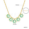 304 Stainless Steel Enamel Flower Bib Necklaces FS-WG58DA2-03-1