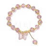Handmade Gold Sand Lampwork Beaded Charm Bracelets BJEW-JB13010-01-2