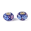 Lampwork & Brass Core European Beads LAMP-P019-01P-13-1