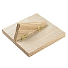 12-Slot Square Wooden Picture Frame Earring Orgainzer Holder with Microfiber Earring Display Cards EDIS-M003-01-4