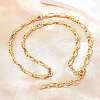 5MM Brass Pave Cubic Zirconia Oval Link Chain Necklaces NJEW-D324-01G-06-1