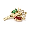 Brass Pave Cubic Zirconia Religion Jexus Crucifix Cross Links Connector Charms KK-H267-100G-01-2