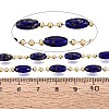 Handmade Brass & Glass Beaded Link Chains CHC-Q021-04B-G-3