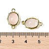 Natural Rose Quartz Faceted Oval Connector Charms G-I382-04G-02-3