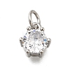 Brass Pave Cubic Zirconia Pendants KK-V002-23P-01-1