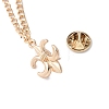 Fleur De Lis Alloy Hanging Chain Brooches JEWB-NH0001-01G-3