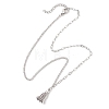 Alloy Tassel Pendant 304 Stainless Steel Mixed Chain Necklaces NJEW-JN05882-4