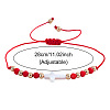 Adjustable Glass & Brass Beads Braided Bead Bracelets KF3798-7-3