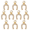 10Pcs Brass Micro Pave Cubic Zirconia Pendants KK-HY0004-47-1
