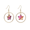 Bling Glass Star Dangle Earrings EJEW-JE05140-4