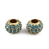 Brass Micro Pave Steel Blue Cubic Zirconia Beads CU-CBAF17A-19G-1