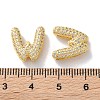 Rack Plating Brass Micro Pave Cubic Zirconia Slide Charms KK-C084-34G-W-3