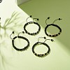 4Pcs 4 Color Natural Obsidian & Synthetic Hematite Braided Bead Bracelet with Cubic Zirconia BJEW-JB08117-2