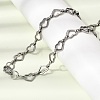 304 Stainless Steel Heart Link Chain Bracelet & Necklace Jewelry Sets SJEW-L199-13P-2