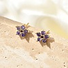 Brass Micro Pave Cubic Zirconia Stud Earrings EJEW-R016-26G-12-1