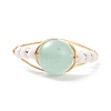 Natural Green Aventurine Wire Wrapped Finger Ring RJEW-TA00022-03-4