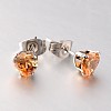 304 Stainless Steel Pave Cubic Zirconia Ear Studs X-EJEW-L095-8mm-03-1