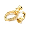 Rack Plating Brass Micro Pave Clear Cubic Zirconia Fold Over Clasps KK-E034-43G-3