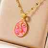 Fashionable Women's Star Moon Oval Brass Enamel Pendant Necklaces LO5059-3-1