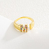 Brass Micro Pave Colorful Cubic Zirconia Cuff Open Rings FS-WG163C1-13-1