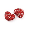 Heart Shaped Polymer Clay Rhinestone Beads CLAY-NH0002-01B-2
