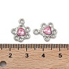 Alloy Light Rose Rhinestone Chandelier Component Links PALLOY-P317-09P-3