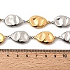 Two Tone 316L Surgical Stainless Steel Textured Flat Teardrop Link Chain Necklaces NJEW-D297-03GP-5