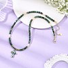 Natural Chrysocolla and Natural Cultured Freshwater Pearl Pendant Necklaces NJEW-JN06626-1