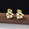 925 Sterling Silver Clear Cubic Zirconia Stud Earrings EJEW-Q032-01C-G-1
