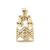 Brass Micro Pave Cubic Zirconia Pendants KK-U047-13G-1