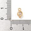 Flat Round Brass Micro Pave Cubic Zirconia Charms KK-Z072-02KCG-01-3