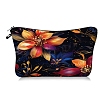 Flower Print Polyester Cosmetic Zipper Pouches PW-WGF6A71-03-1