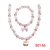 Plastic Beaded Pendant Necklace & Beaded Charm Bracelet FS-WG6D3EF-04-2