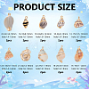 20Pcs 10 Styles Electroplated Natural Mixed Shell Pendants BSHE-GA0001-05-2
