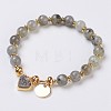 Natural Labradorite Beads Stretch Bracelets BJEW-I261-01D-1