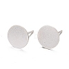925 Sterling Silver Flat Pad  Stud Earring Findings STER-K167-045G-S-1