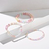 Sparkling Crackle Glass Round Beads Stretch Bracelets Set BJEW-JB07189-5